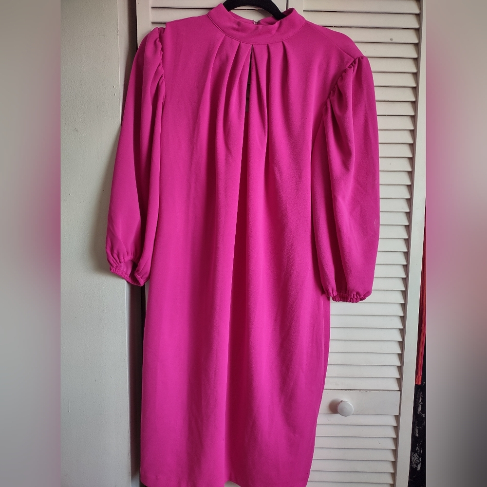 New York & Company Fuchsia Long Sleeve Dress